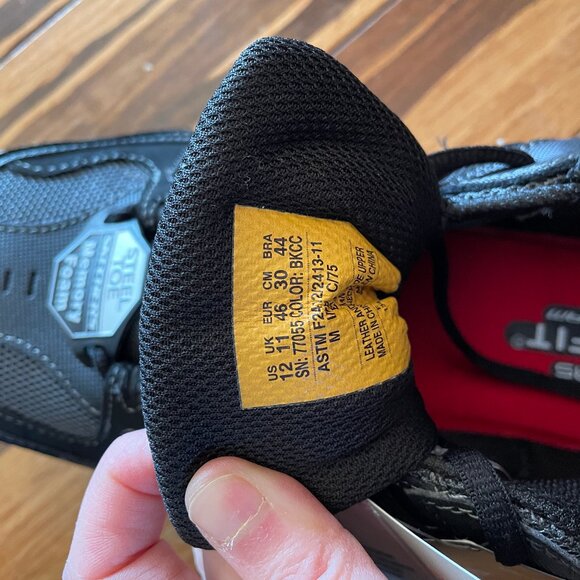 New with Tags - Skechers Work Steel Toe Sneaker Cankton Black Men's Size 12 - Picture 5 of 9